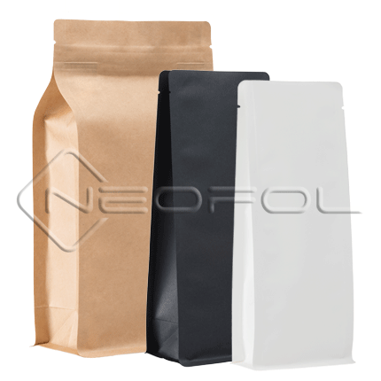 Flachbodenbeutel Kraftpapier mit Fenster